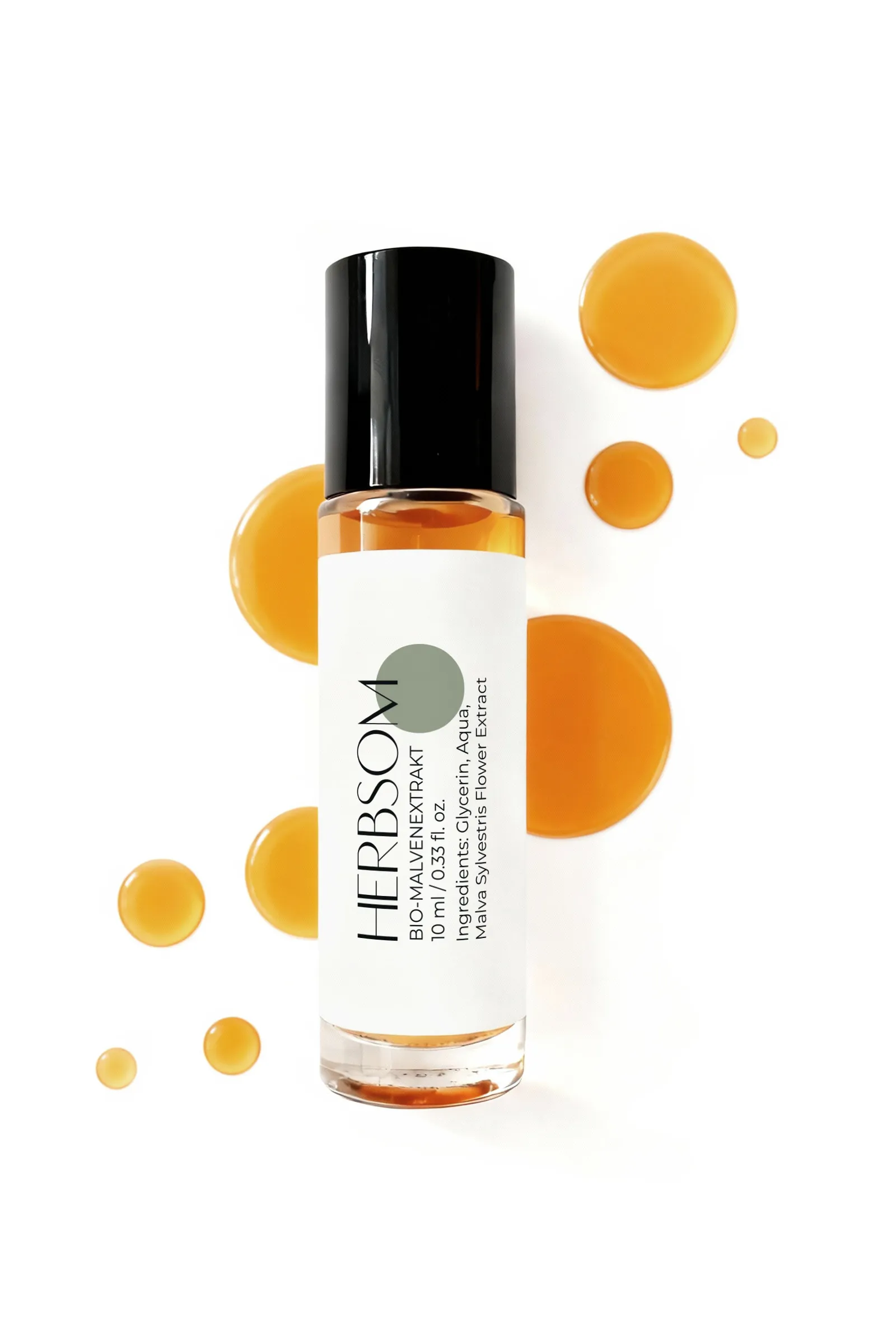 A cosmetic product snapshot and clean shot with white background and liquid drops. (Nachher)